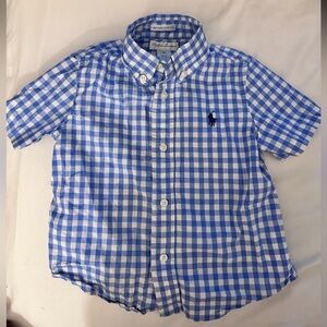Ralph Lauren Gingham Blue and White button down shirt